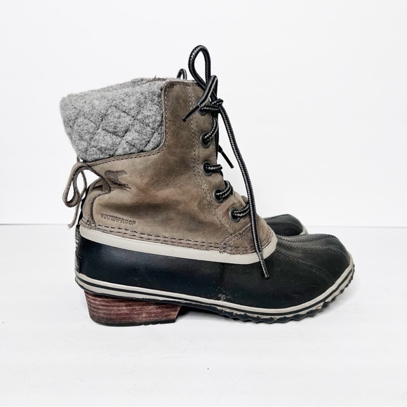 Sorel Women's Slimpack II Lace Size 7 Tan Gray Women’s Snow Winter Boots - Picture 1 of 7